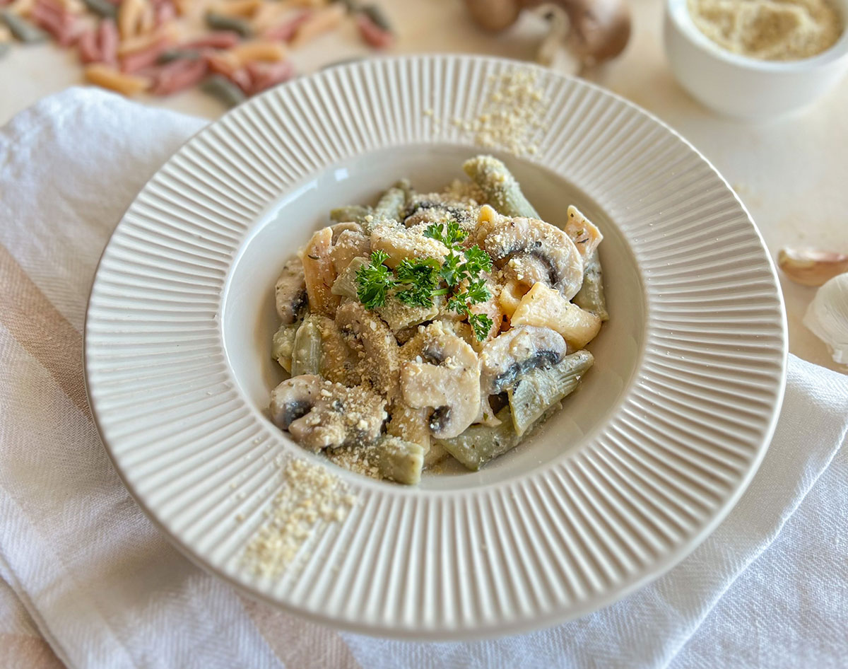 Gombás-tejszínes penne - recept - Míves tészta